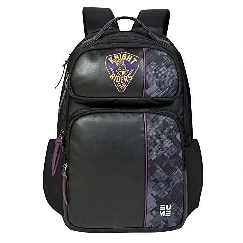 Eume Kolkata Knight Riders 29 Ltrs Laptop Backpack With 1 Compartment | Men & Women | Fit Up To 15 Inch Laptop | Black Color