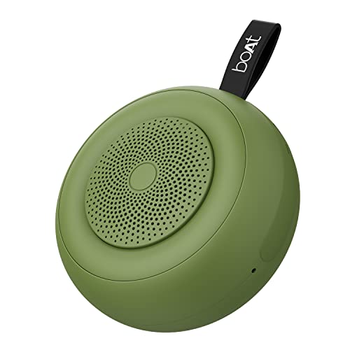 Boat Stone 135 Portable Wireless Speaker With 5W Rms Immersive Sound,Ipx4 Water Resistance,True Wireless Feature, Up To 11H Total Playtime, Multi-Connectivity Modes With Type C Charging(Soldier Green)