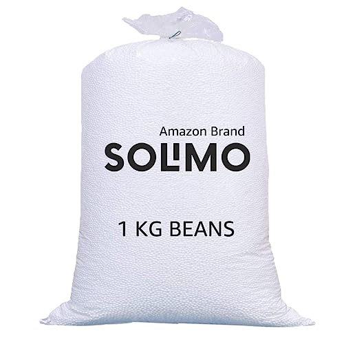 Amazon Brand – Solimo Beans Refill Pack Fillers For Bean Bag 1Kg – White