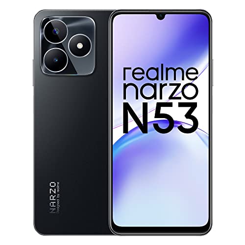 Realme Narzo N53 (Feather Black, 8Gb+128Gb) 33W Segment Fastest Charging | Slimmest Phone In Segment | 90 Hz Smooth Display