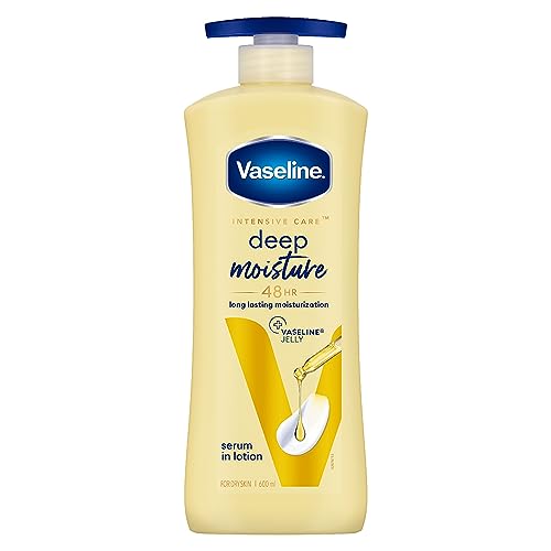 Vaseline Intensive Care Deep Moisture Nourishing Body Lotion 600 Ml, Daily Moisturizer For Dry Skin, Gives Non-Greasy, Glowing Skin – For Men & Women