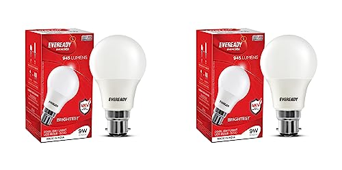 Eveready 9W Led Light Bulb| Cool Day Light (6500K) |Pack Of 2|Energy Efficient| 4Kv Surge Protection |100 Lumens Per Watt