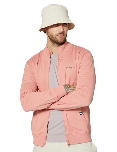 Amazon Brand – Symbol Men’S Cotton Blend High Neck Sweatshirt (Sy-A22-Sw-18_Murky Pink_M_Murky Pink_M)