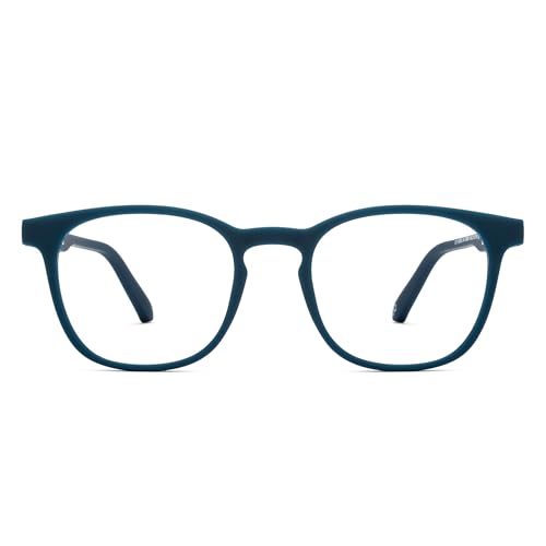Lenskart Blu Hustlr | Peyush Bansal Glasses For Eye Protection From Digital Screens | Computer Glasses With Blue Cut & Uv Protection | Lightweight Specs With Zero Power | Medium | Navy