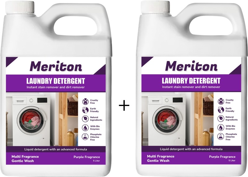 Meriton Liquid Detergent, Suitable For Top & Front Load Washing Machine & Handwash Lavender Liquid Detergent(10000 Ml)