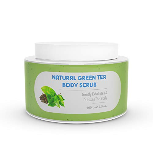 The Moms Co. Natural Green Tea Body Scrub I Gentle Exfoliation & Detox L With Apricot Seed, Black Sand And Vitamin C (100 Gm)