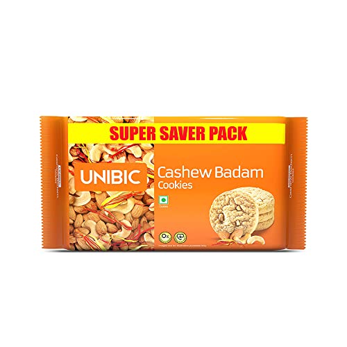 Unibic Cookies, Cashew Badam Cookies, 500G | Kaju Biscuit | Cashew Biscuits | Almond Cookies | Unibic Cashew Badam Cookies | Kaju | Cashew | Badam