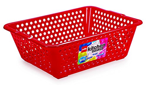 Cello Plastic Kitchen Basket, Small, 20 Liters, Red