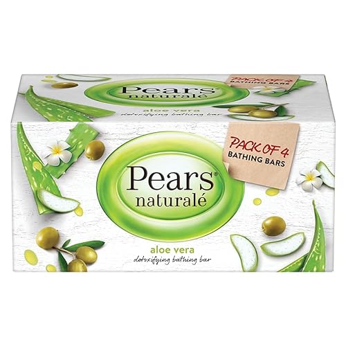 Pears Naturalé Detoxifying Soap Bar, Aloe Vera, 125G (Pack Of 4)