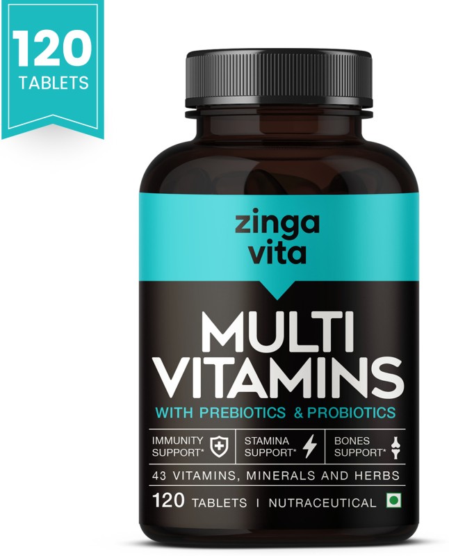 Zingavita Multivitamin Tablets For Men & Women Probiotics, 100% Rda Vitamin C(120 Tablets)