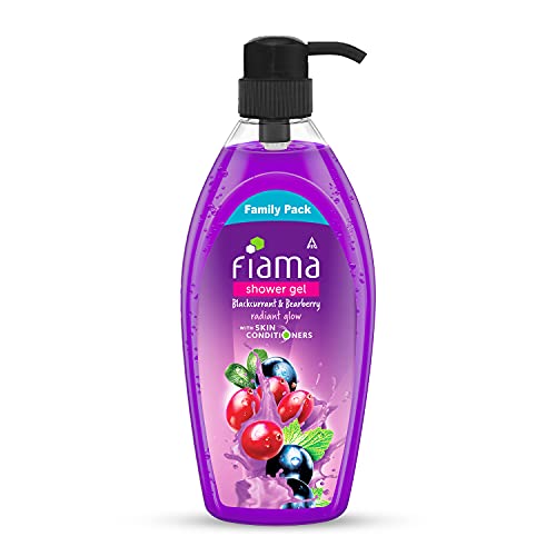 Fiama Shower Gel, Family Pack, Blackcurrant & Bearberry Body Wash With Skin Conditioners For Radiant Glow, 900 Ml Bottle
