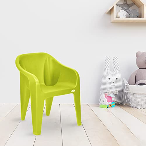 Nilkamal Plastic Eeezygo Baby Chair Modern & Comfortable With Arm & Backrest For Study Chair|Play|Bedroom|Kids Room|Living Room|Indoor-Outdoor|Dust Free|100% Polypropylene Stackable Chairs, Green