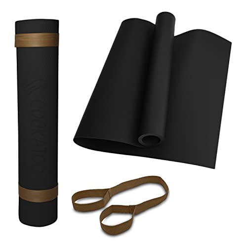 Cockatoo Ym100 Yoga Mat For Women & Men, Anti Slip, Eva Material, (4Mm-6Mm) Exercise Mat For Home Gym |Yoga Mat For Gym Workout And Yoga Exercise (4Mm, Black)