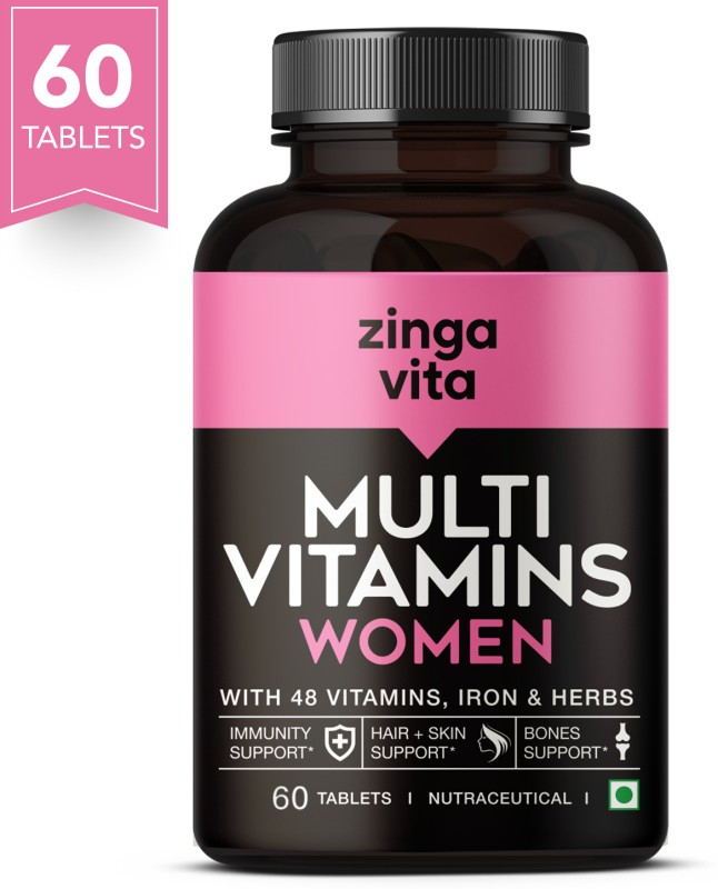 Zingavita Multivitamin Tablets For Women With Vitamins, Calcium, Iron & Herbal Extracts(60 Tablets)