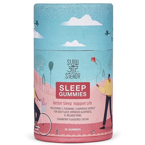 Slow Aur Steady Melatonin Gummies For Sleep | Formulated With 6 Mg Melatonin That Helps You Fall Asleep Quickly, Ltheanine Helps With Stress Relief | Sleep Gummy For Men & Women