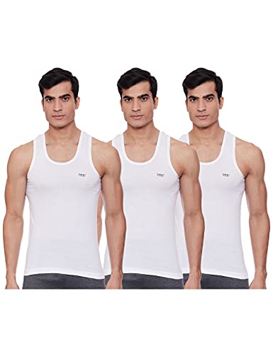 Lux Venus Men’S Cotton Vest (Pack Of 3) (8904209873910_Venus_Wh_Rn_100_White)