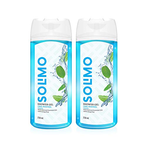 Amazon Brand – Solimo Shower Gel, Cool Menthol – 250 Ml (Pack Of 2)