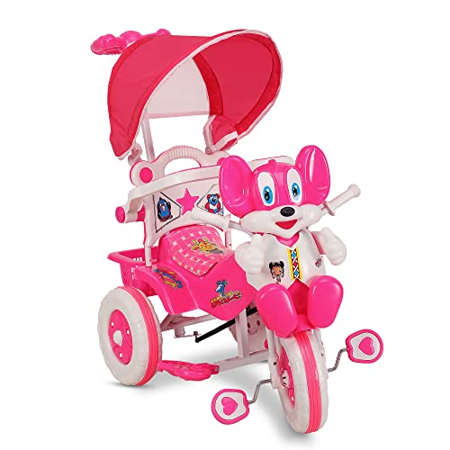 Amardeep And Co Cartoon Baby Tricycle Pink 86*64*33 Cms 1-3 Yrs W/Shade And Parental Control