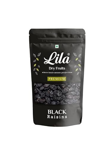 Lila Dry Fruits Premium Afghani Seedless Black Raisins 1000 G | Kali Kishmish | Munakka Dry Fruits | Delicious & Healthy Snack | High In Antioxidants, Naturally Sweet & Tasty, Fresh