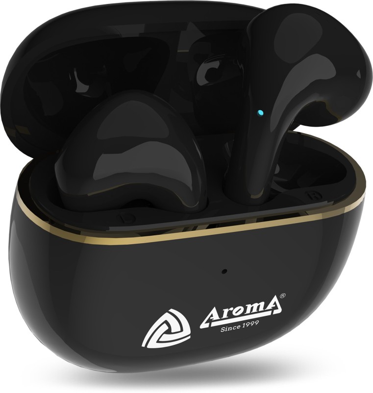 Aroma Nb140 Captain 24 Hours* Playtime | Deep Bass | Made In India| Truewiresless Bluetooth Headset(Black, True Wireless)