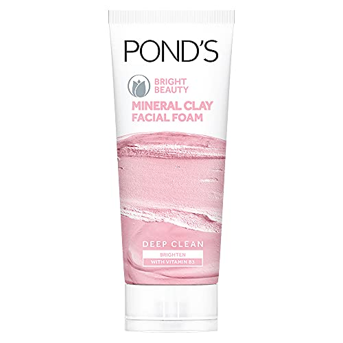 Pond’S Bright Beauty Mineral Clay Vitamin B3, 4X Oil Absorbing, Brightening, For Oil Free Instant Glow, Face Wash 90 G