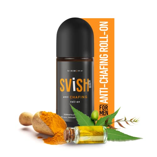 Svish On The Go Anti-Chafing Roll On For Men (50 Ml) Reduces Inner Thigh Rashes, Odour & Irritation In Intimate Areas | Dermatologically Tested | Skin Friendly Ph Balanced