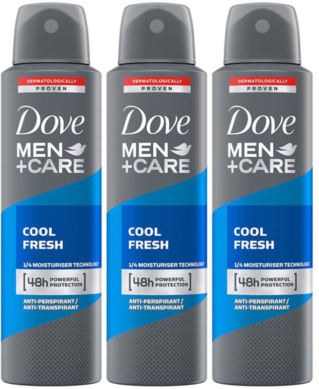 Dove Men+Care Cool Fresh Dry Spray Antiperspirant Deodorant (Pack Of 3) Deodorant Spray  –  For Men(450 Ml, Pack Of 3)