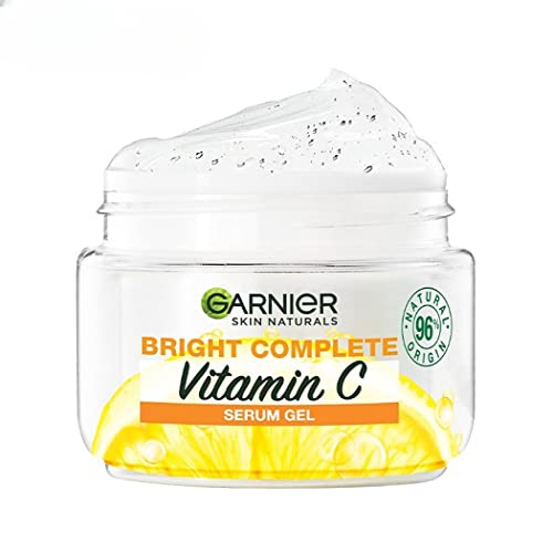 Garnier Brightening Moisturiser, Serum Gel, Infused With Vitamin C And Lemon, For Radiant Skin, Bright Complete Vitamin C, 45G