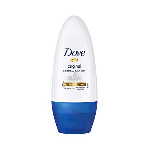 Dove Original Deodorant Roll On For Women, Antiperspirant Underarm Roll On Removes Odour, Keeps Skin Fresh & Clean, Alcohol Free, Paraben Free, 50 Ml