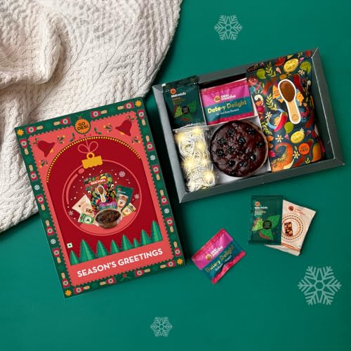 Christmas Gifts Box | Plum Cake | Christmas Decor Lights | Choco Paan | Dry Fuits Bar | Corporate Gift For Employee |Go Desi
