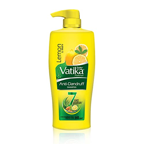 Dabur Vatika Lemon Anti-Dandruff Shampoo – 640Ml | Reduces Dandruff From 1St Wash | Moisturises Scalp | Provides Gentle Cleansing, Conditioning & Nourishment To Hair
