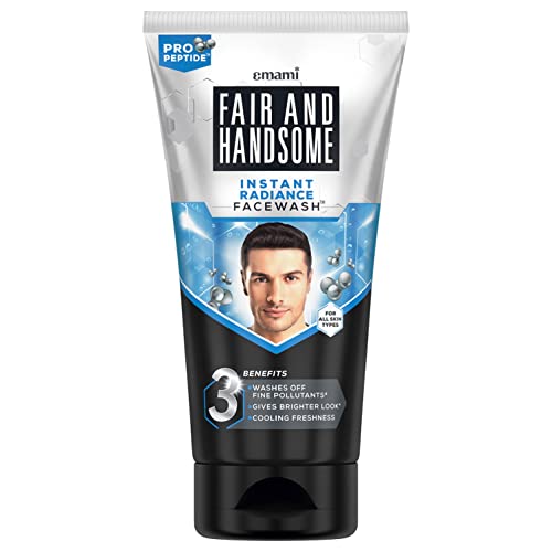 Fair And Handsome Instant Radiance Face Wash | Pro-Peptide | Instant Radiance| Washes Of Fine Pollutants | Cooling Freshness | 150G