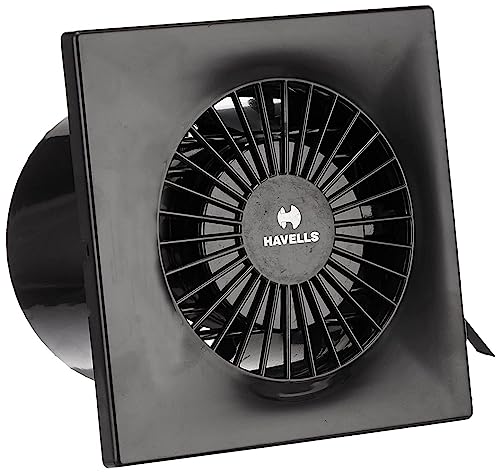 Havells Ventil Air Dxz 100Mm Exhaust Fan| Duct Size: Ø3.9, Cut Out Size: Ø4.1, Watt: 18, Rpm: 2500, Air Delivery: 90, Suitable For Kitchen, Bathroom, And Office, Warranty: 2 Years (Black)