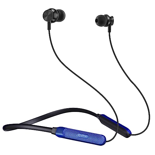Ptron Tangent Duo Bluetooth 5.2 Wireless In Ear Headphones, 13Mm Driver, Deep Bass, Hd Calls, Fast Charging Type-C Neckband, Dual Pairing, Voice Assistant & Ipx4 Water Resistant (Black/Blue)