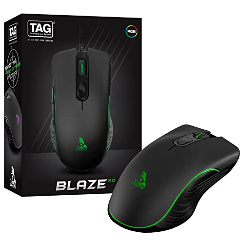 Tag Usb Mouse Blaze 2.0 High Precision Rgb Gaming Mouse With Optical Sensor And 1.5Metre Cable, Plug & Play, Supports 4 Dpi Modes, Light Weight 125G & 1000Hz Polling Rate