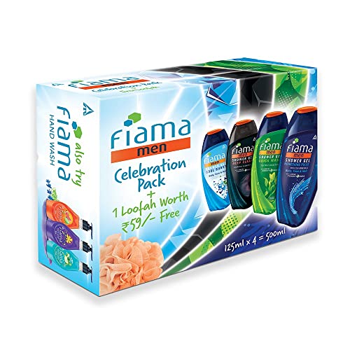 Fiama Men Celebration Pack, With 4 Unique Shower Gels, With Skin Conditioners For Refreshed Skin, Gift For Men, 125Ml Body Wash (Pack Of 4)