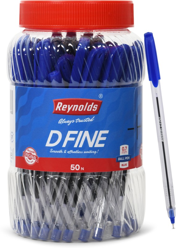 Reynolds D Fine Ball Pen(Pack Of 50, Blue)