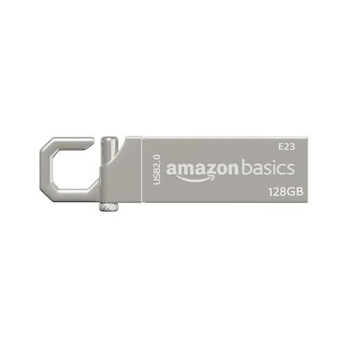 Amazon Basics 128 Gb Usb 2.0 Pen Drive |Flash Drive | With Key Ring (Metal)