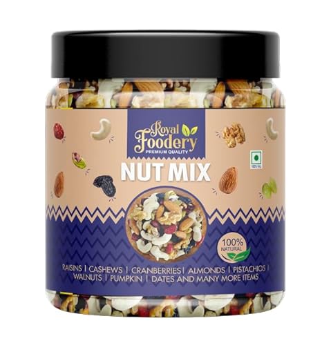 Royal Foodery Healthy Nutmix Natural Premium Mix Dry Fruits With Almonds | Cashew | Kishmish | Apricot | Black Raisins | Dried Kiwi | Nuts And Dry Fruits 1 Kg