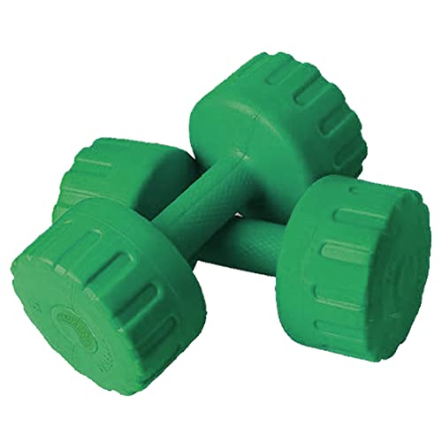 Aurion Pvc Dumbbells – Green (1 Kg X 2), (Set Of Two) | Premium Hand Weight Dumbbell | Exercise And Fitness Training Equipment For Home And Gym Use | Full Body Workout | For Men And Women