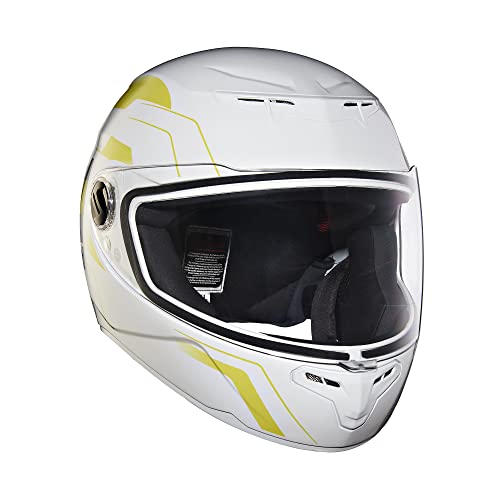 Royal Enfield Tpex Full Face Camo Mlg Helmet With Clear Visor Gloss White, Size: Xl(61-62Cm)