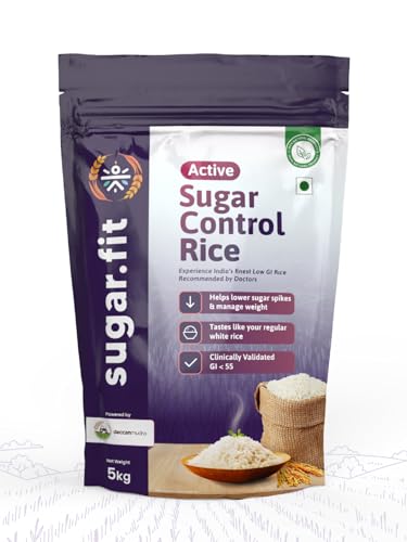Active Sugar Control Rice – 5 Kg | Lower Sugar Spikes, Manage Weight | Clinically Proven, Diabetes-Friendly | High Protein, Fiber, And Great Taste