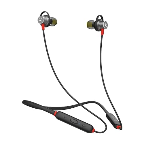Infinity – Jbl Glide N120, In Ear Wireless Earphones With Mic, Deep Bass, Dual Equalizer, 12Mm Drivers, Premium Metal Earbuds, Comfortable Flex Neckband, Bluetooth 5.0, Ipx5 Sweatproof (Black & Red)