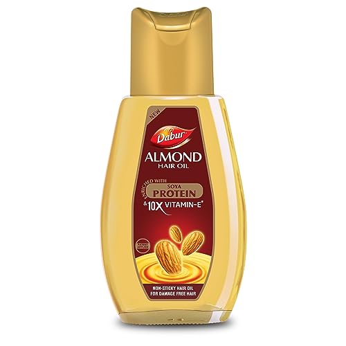 Dabur Almond Hair Oil – 500Ml | Provides Damage Protection | Non Sticky Formula | For  Soft & Shiny Hair | With Almonds, Keratin Protein, Soya Protein & 10X Vitamin E