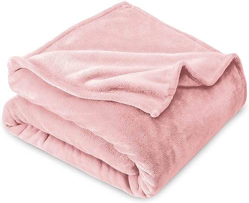 Bsb Home® Premium Plush Single Blanket | 300 Gsm Lightweight Cozy Soft For Bed, Sofa, Couch, Travel & Camping| 150X220 Cm Or 60X86 Inches | Pink