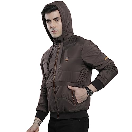 The Indian Garage Co Men’S Hooded Casual Jacket (0521-Jkt-76-05_Cherry Red
