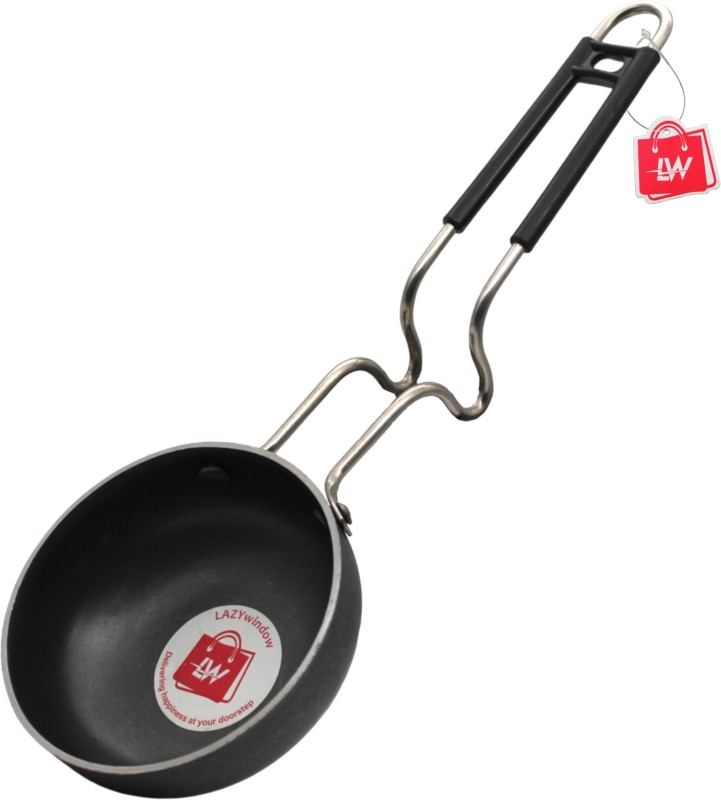 Lazywindow Essential Iron Tadka Pan/Fry Pan With Steel Handle Tadka Pan 12 Cm Diameter 0.3 L Capacity(Iron, Induction Bottom)