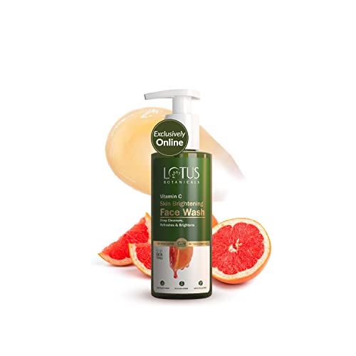 Lotus Botanicals Skin Brightening Face Wash | Vitamin C | Sulphate, Silicon & Chemical Free | All Skin Types | 180Ml