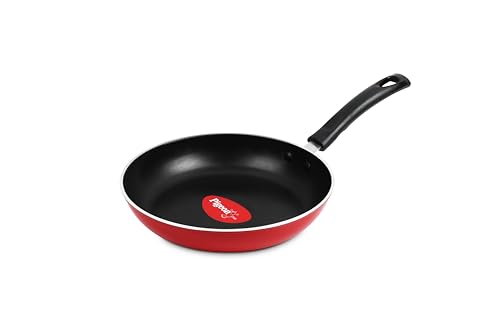 Pigeon By Stovekraft Basics Aluminium Non Stick, Non Induction Base Frypan, 220 Mm, Red