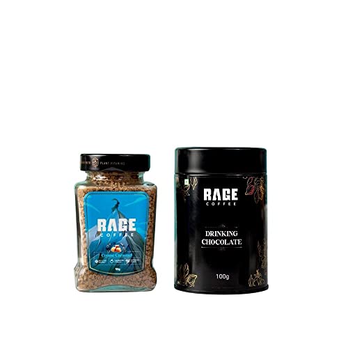 Rage Coffee Combo – Instant Coffee And Drinking Chocolate Powder Mix | 50 Gms & 100 Gms | Crème Caramel Flavoured Coffee | Made In India